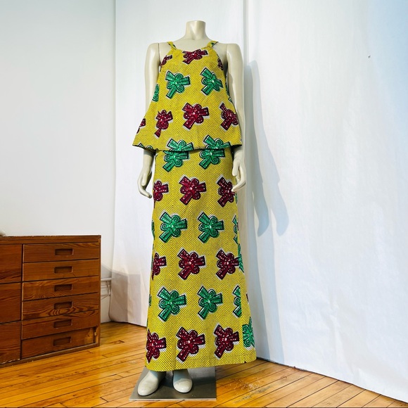 West African Senegal Top,Skirt And HEAD-WRAP - Picture 5 of 13